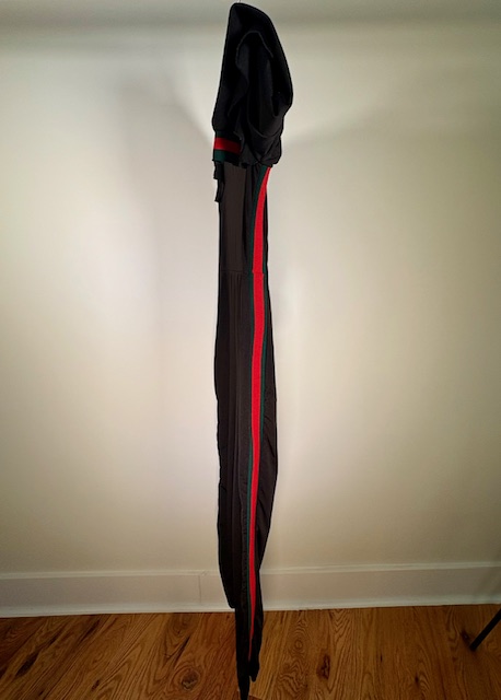 Black stripe jumpsuit back view
