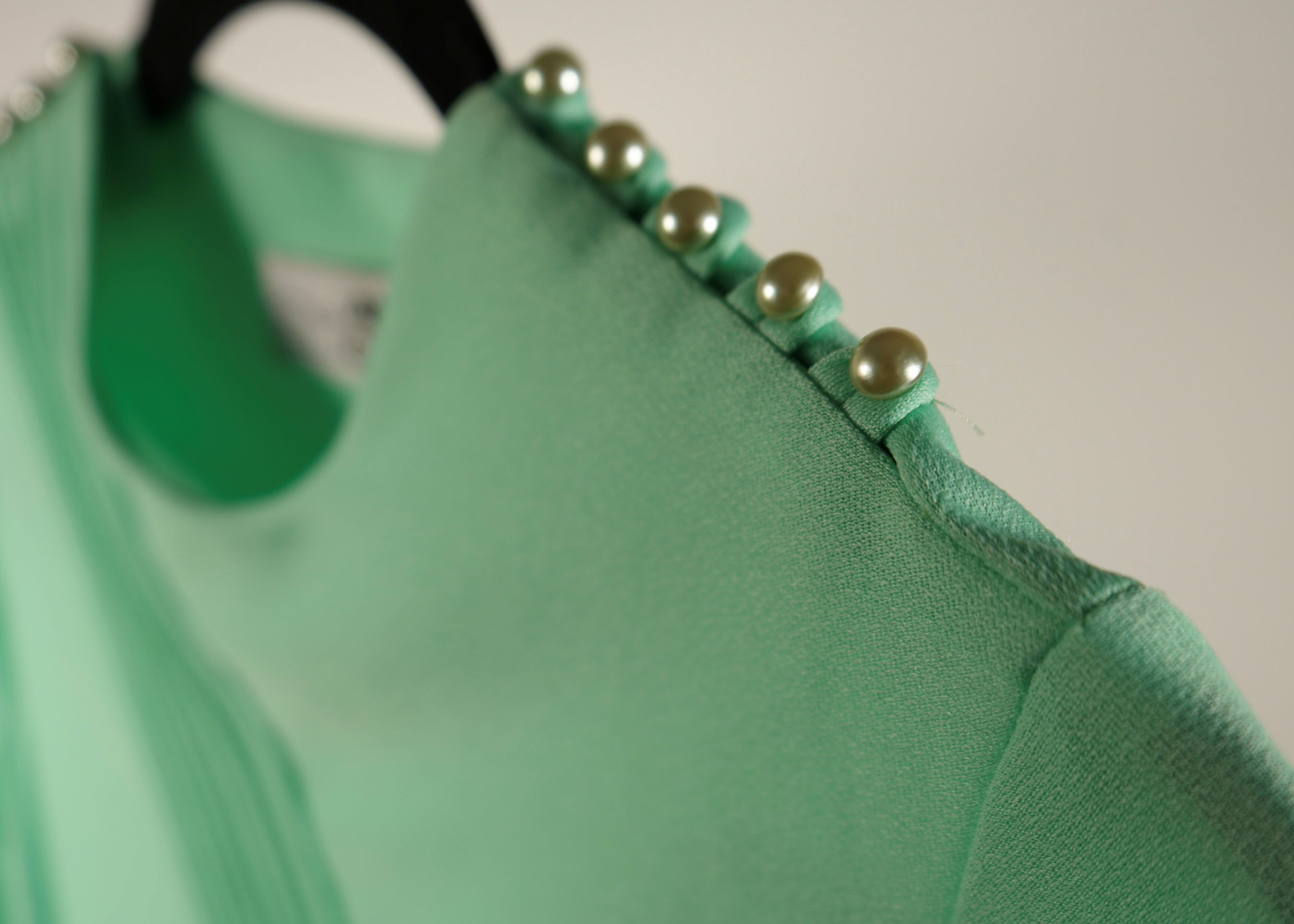 Mint green dress buttons detail