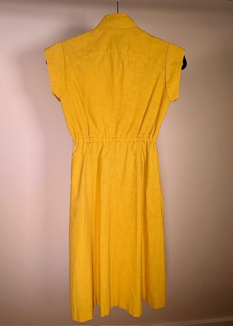 Mustard yellow dress back view