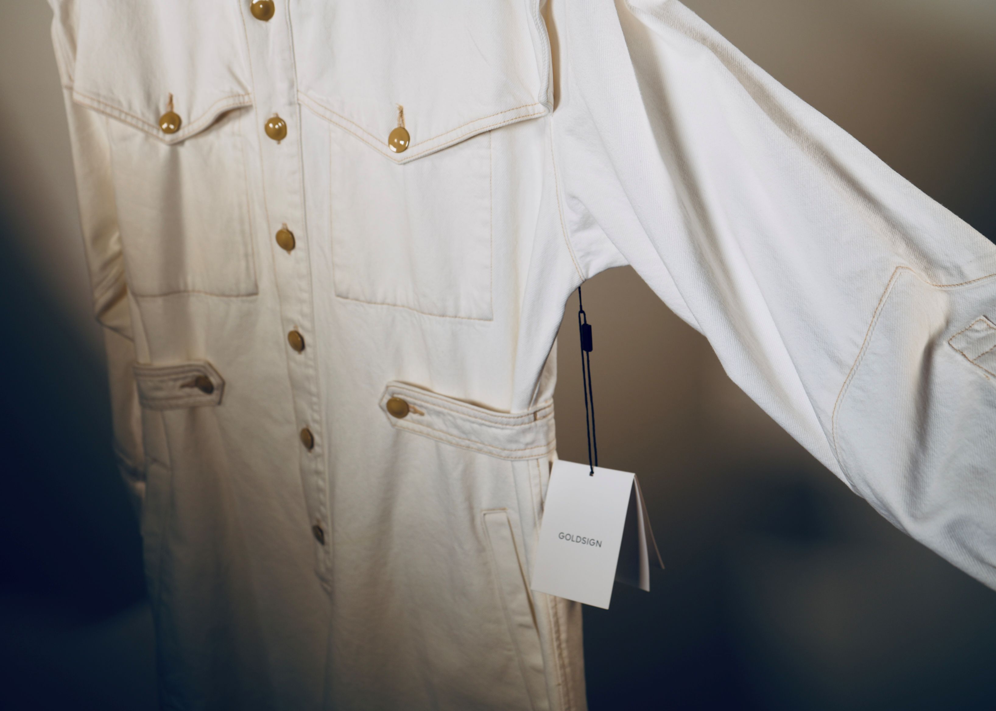 Goldsign Ivory Utility Jumpsuit close up 3